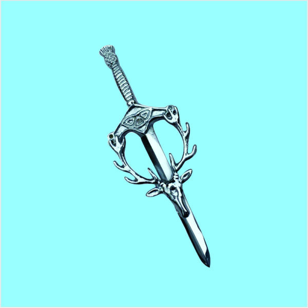 Stag Head Kilt Pin