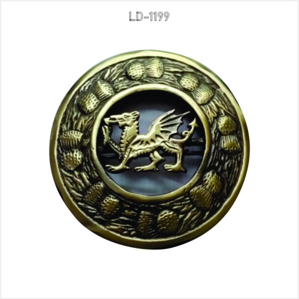 Welsh dragon plaid brooch