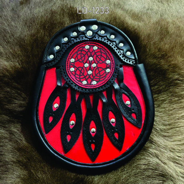 Black and Red Leather Sporran