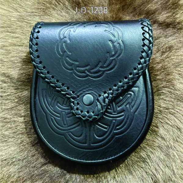 Black Leather Kilt Sporran