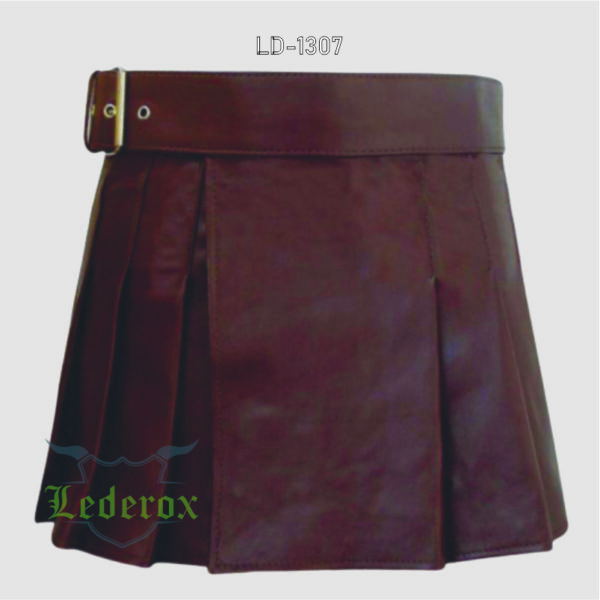 Women’s Brown Leather Kilt