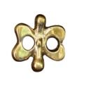 Antique brass clover shaped medieval belt mount